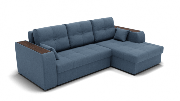 Диван Сенатор-3 ППУ угол левый/правый (ЗР) Цвет фасада: Голубой; Тип: Левый/правый; Материал фасада: Металл/Велюр_0