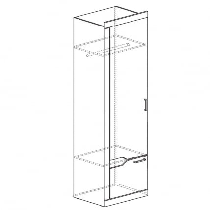 Шкаф-пенал Ронда №317 Венге Белый глянец_1