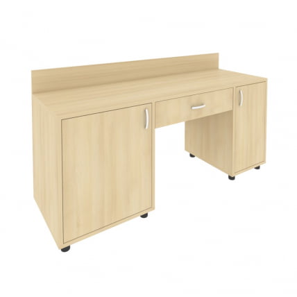 Стол с 2-мя тумбами и бортиком (левый) LIGHT С-СТ-170 Л Акация Лорка_0