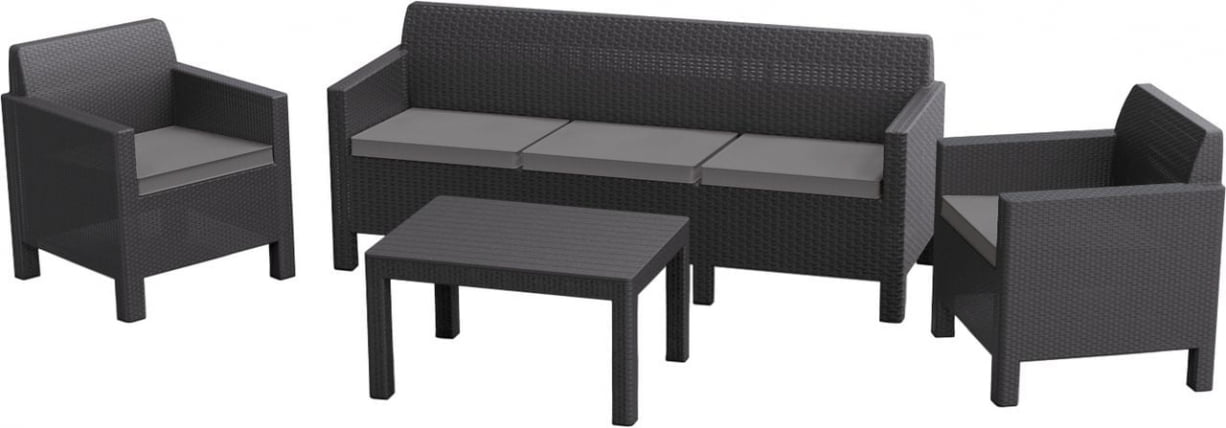 Зона отдыха Orlando set with 3 seat sofa Черный_0