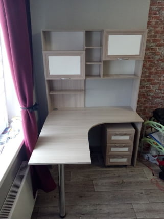 Надстройка стола универсальная Остин Модуль №14 Ясень шимо светлый/белый_3