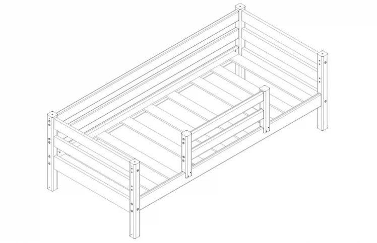 Кровать Соня Вариант 4 с защитой по центру_2