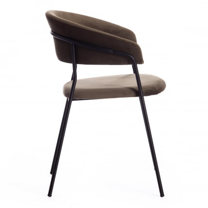 Кресло TURIN (mod. 0129571) / 1 шт. в упаковке металл/вельвет, 56х50х78 см, хаки S108 (85 DARK TAN)/черный_1