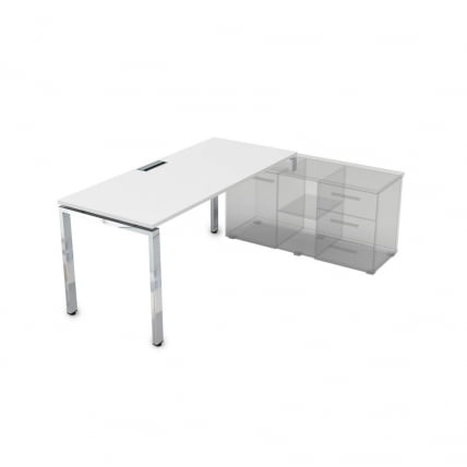 Стол рабочий, прямолинейный три опоры, правый GLOSS LINE НСТП-П.994 Белый Премиум_0