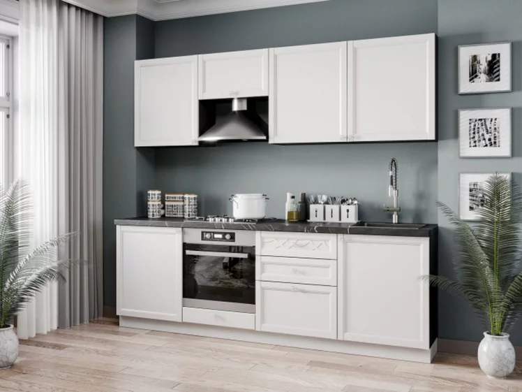 Шкаф кухонный антресоль 600 Джулия ЛД 284.300.000.057 Черный Белый_2