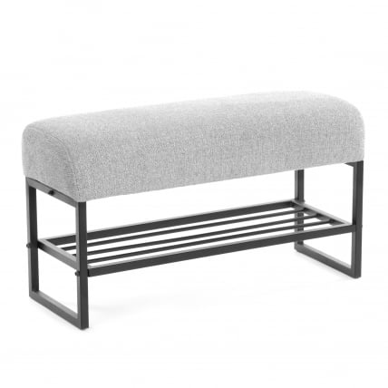 Банкетка-обувница Charli Lux/Чарли Люкс БО велюр/букле, VT shape silver_0