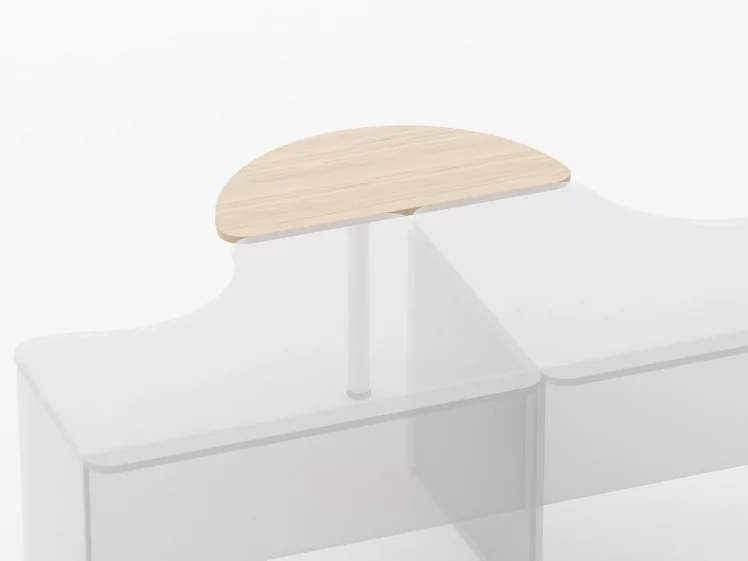 Приставка-полукруг для двух угловых столов Glassy 2.20 Туя_1