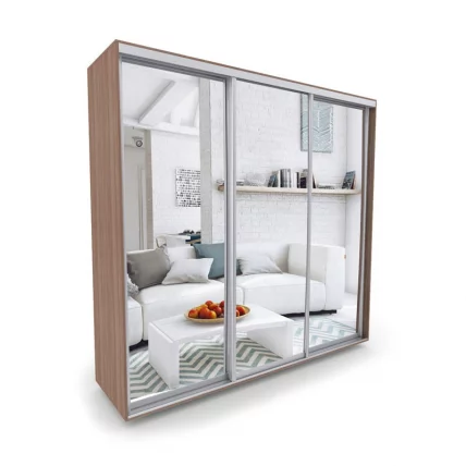 Шкаф-купе 3-х дверный Акцент-Сим З 1500х600 Ясень шимо тёмный_0