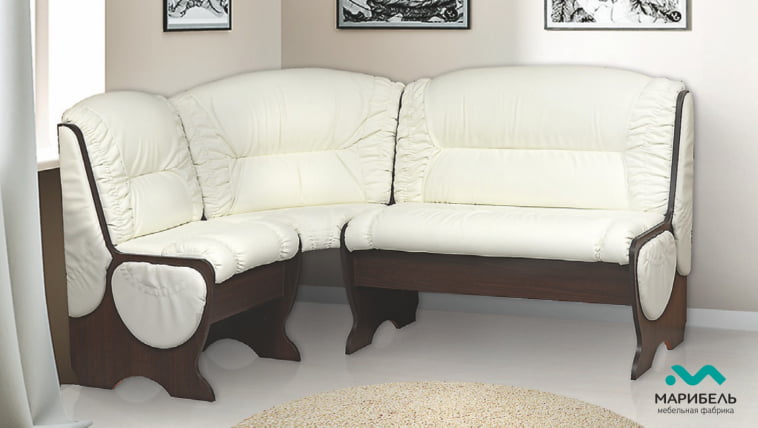 Диван кухонный угловой ДКУ-1/2 Венге/Кожа темная_0