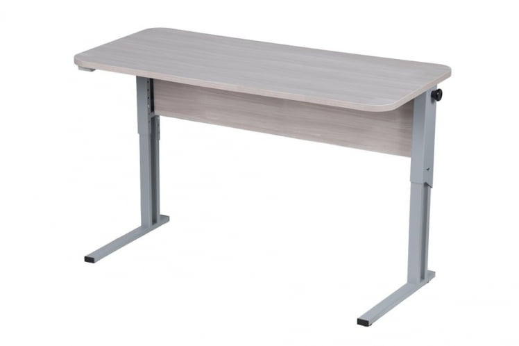 Парта двухместная (рост 3-7) эргономичная Дуб вотан/Металл Серый_1