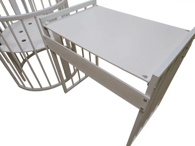 Кровать-трансформер с двумя матрасами Merry Happy Mini матовая Слоновая кость_4