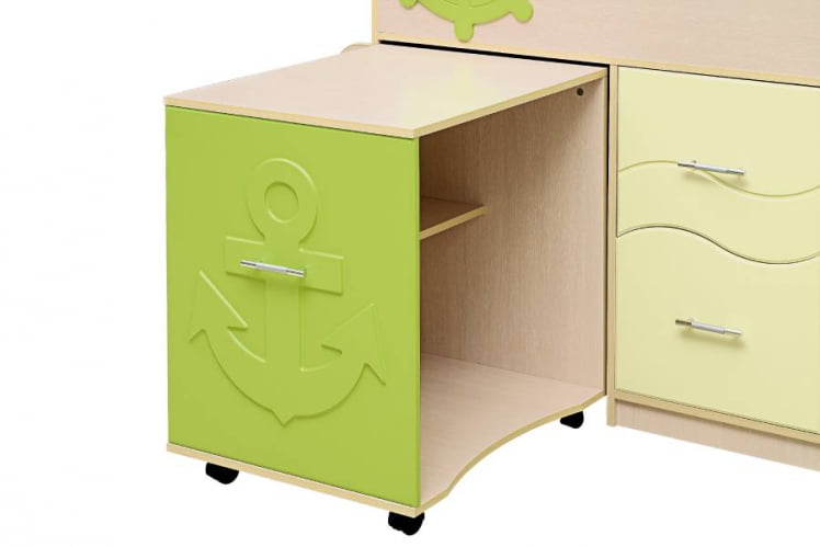 Уголок школьника Юниор-12.1 МДФ глянец Дуб молочный/Синий/Ваниль_1