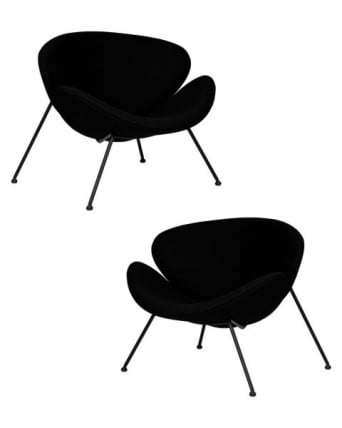 Кресло дизайнерское DOBRIN EMILY (черный ткань AF9, черное основание) 2 шт_0