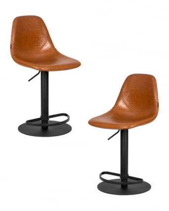 Стул барный DOBRIN ROME (коричневый винтажный PU (MS09)) 2 шт_0