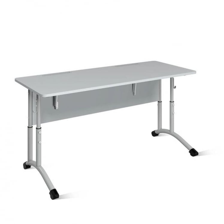 Стол ученический 2-местный регулируемый (ростомат) (рост 3-5) 1200х500 мм ЛДСП Серый/Металл Серый_0