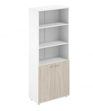 Шкаф высокий полуоткрытый Sigma SG.831.WH.OL Белый Дуб светлый_0