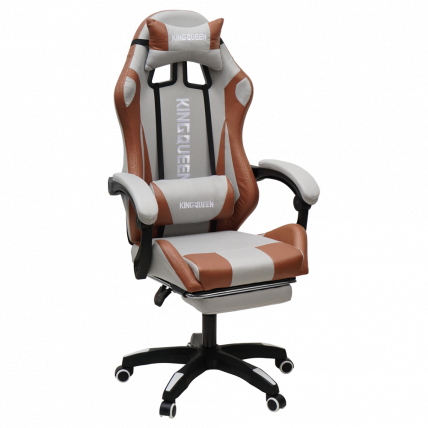 Кресло 907 KINGQUEEN, замша, цвет светло-серый с массажем, арт 907-LGrey_0