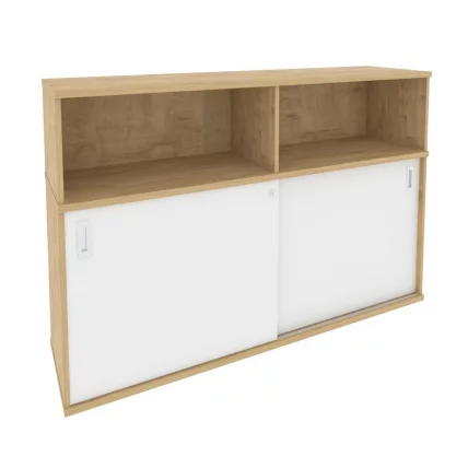 Шкаф-купе приставной / опорный ONIX O.SHKO-2.8 Тиквуд Светлый/Белый_0