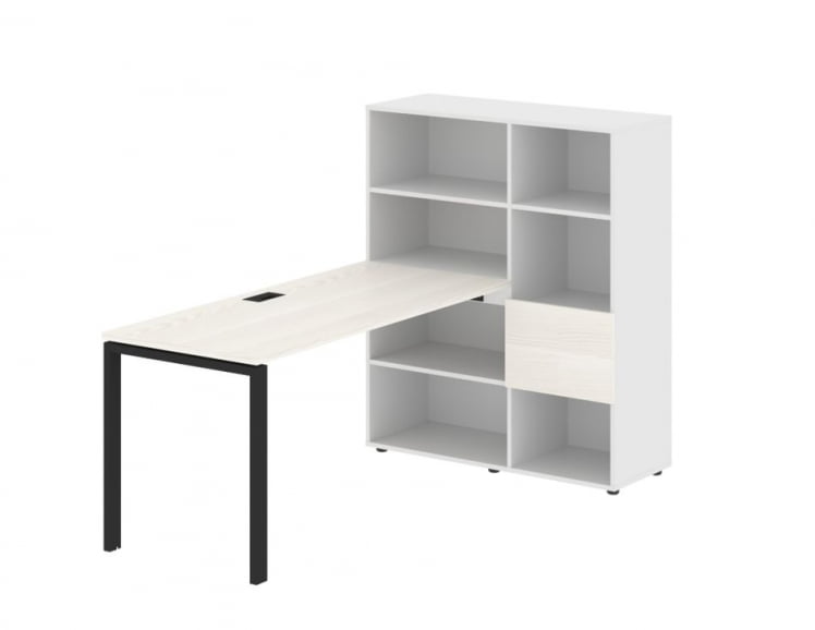 Рабочая станция EDIS EURST 1115 Ясень Траун Черный Белый_0