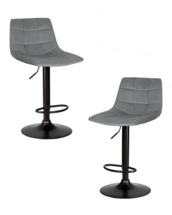 Стул барный DOBRIN TAILOR BLACK (серый велюр (MJ9-75)) 2 шт_0