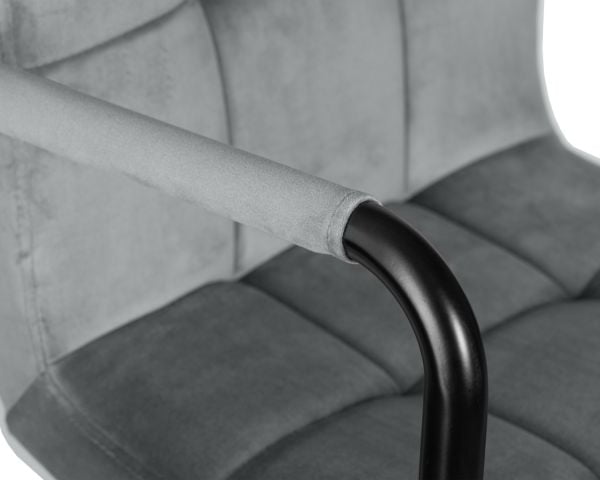 Стул барный DOBRIN KRUGER ARM BLACK (серый велюр (MJ9-75)) 2 шт_7