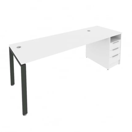 Рабочая станция с опорной тумбой Metal System Б.РС-СТП -1.5 Белый/Антрацит_0