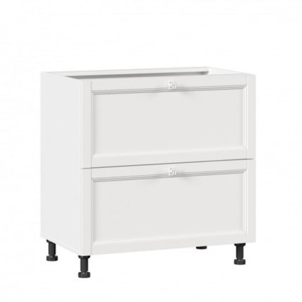 Тумба кухонная 800 с 2 ящиками ЛЮКС (4) Джулия ЛД 284.920.000.039 Белый_0