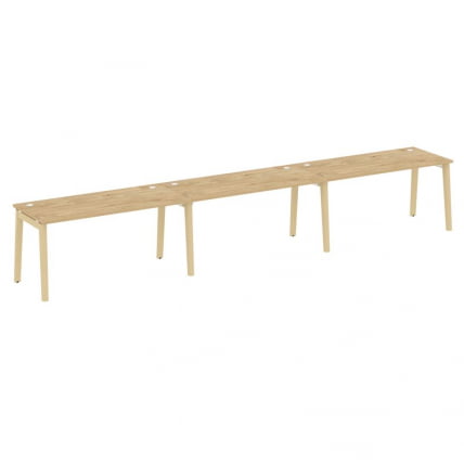 Рабочая станция Оникс Вуд ОВ.РС-3.4.7 Тиквуд Светлый/Дуб Светлый/Металл Белый 4740*720*750 / OW.RS-3.4.7_0