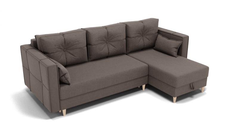 Диван Консул-2 ППУ угол левый/правый (ЗР) Цвет фасада: Серо коричневый; Тип: Левый/правый; Материал фасада: Металл/Велюр_0