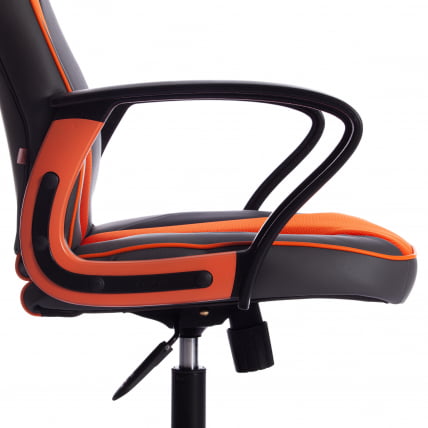 Кресло RACER кож/зам/ткань, металлик/оранжевый, 36/07_10