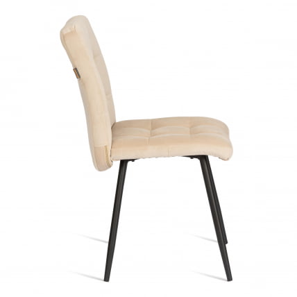 Стул обеденый Medeo велюр, 47х56х89, молочный/черный, (Porsche 2)_1