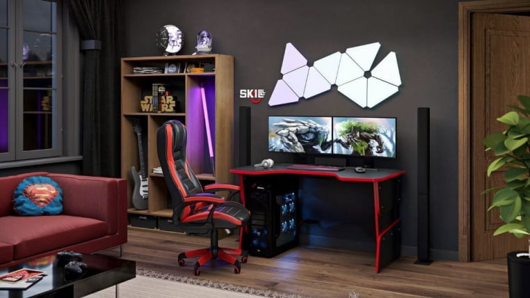 Компьютерный стол SKILL STG 1385 Красный_3