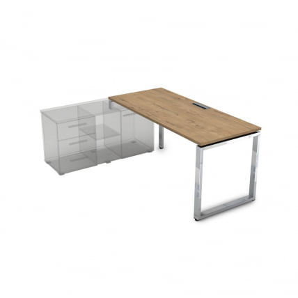 Стол рабочий, прямолинейный три опоры, левый GLOSS LINE НСТЛ-О.989 Teakwood_0