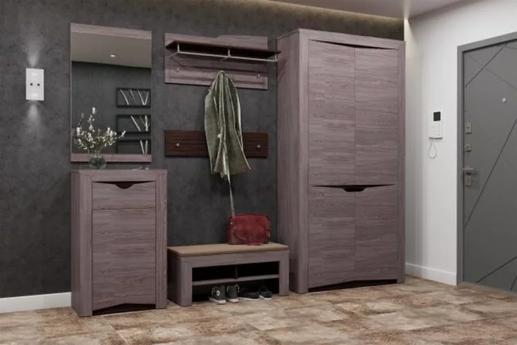 Шкаф-пенал Лючия 33.14 Ясень анкор темный Венге_2