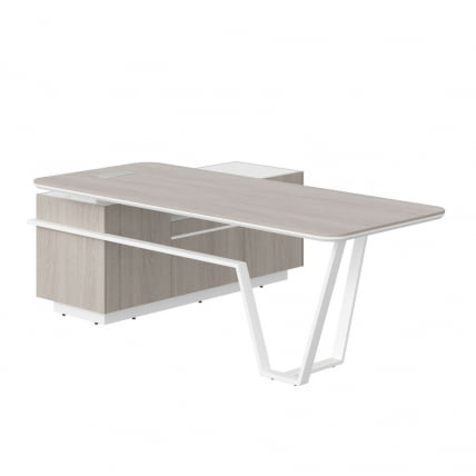 Стол руководителя правый Line СФ-571201.1 Дуб серый Белый_1