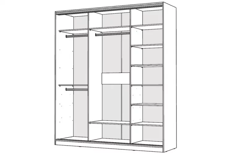 Шкаф-купе 2-х дверный Виктория 1800х584х2300, Белый 18ДЗДЗ-ШШПП-Б 310-713_1