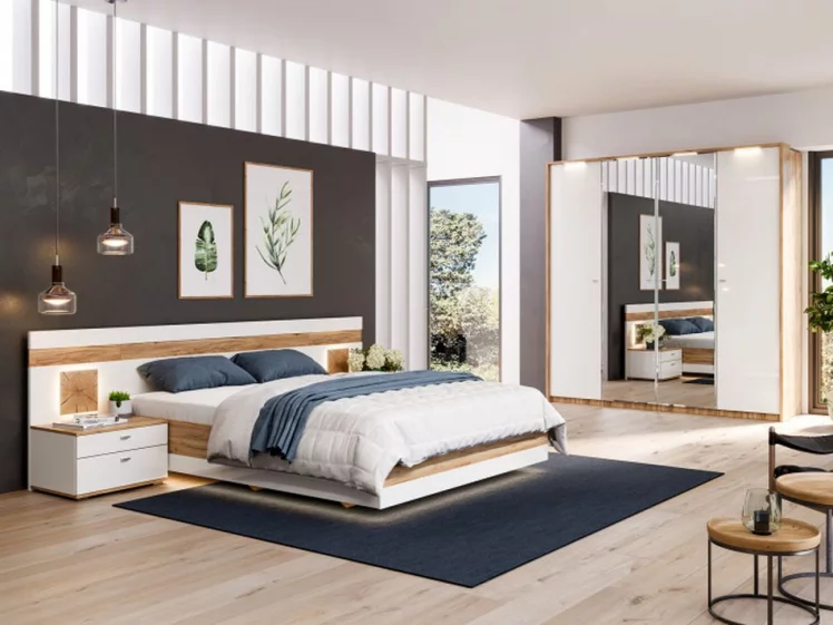 Шкаф четырехстворчатый Фиджи 006 Дуб Золотой Белый_3