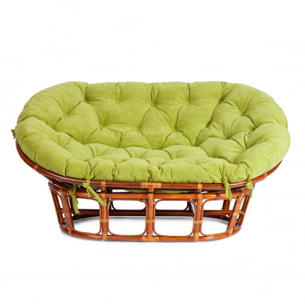 Диван MAMASAN/МАМАСАН 23/02 W /с подушкой/ подушка 182х119 см, 169х102х80 см, Cognac (коньяк), флок, олива, 23_2