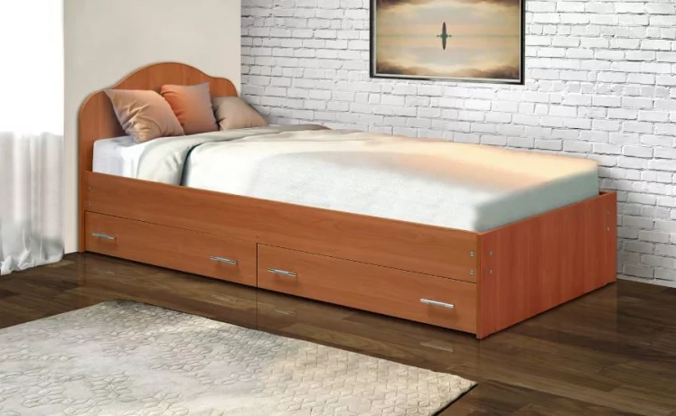 Кровать с ящиками на уголках №3 ЛДСП 800*1900 Вишня Оксфорд_0