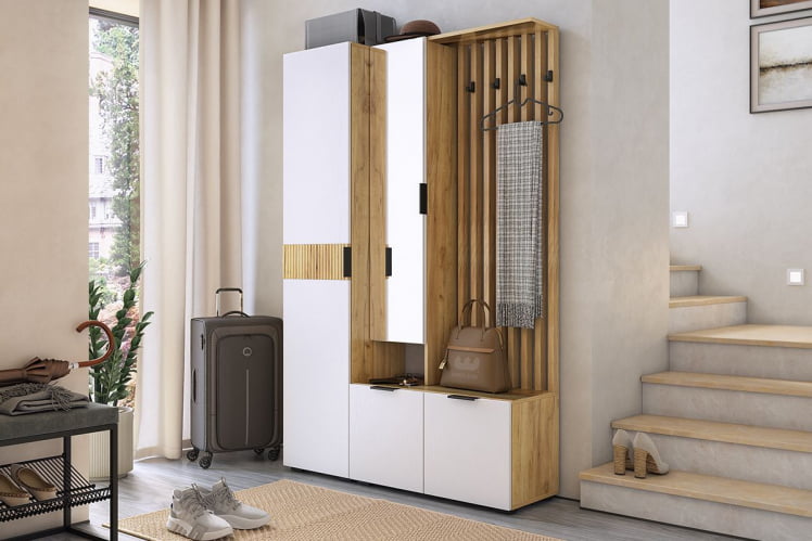 Прихожая Бери К2 Дуб крафт золотой/графит_1