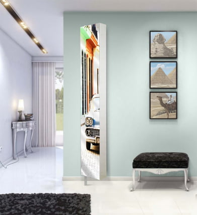 Поворотный зеркальный шкаф Lupo Art Белый_9