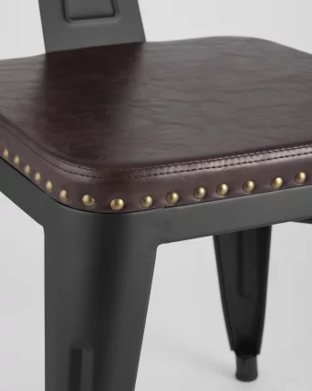 Стул TOLIX ARMS SOFT с подлокотниками Черный матовый_6