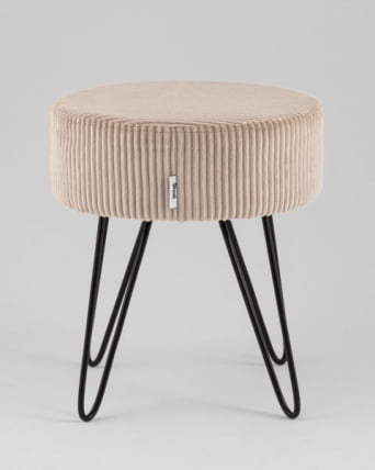 Пуф Спейси велюр рельефный бежевый_2