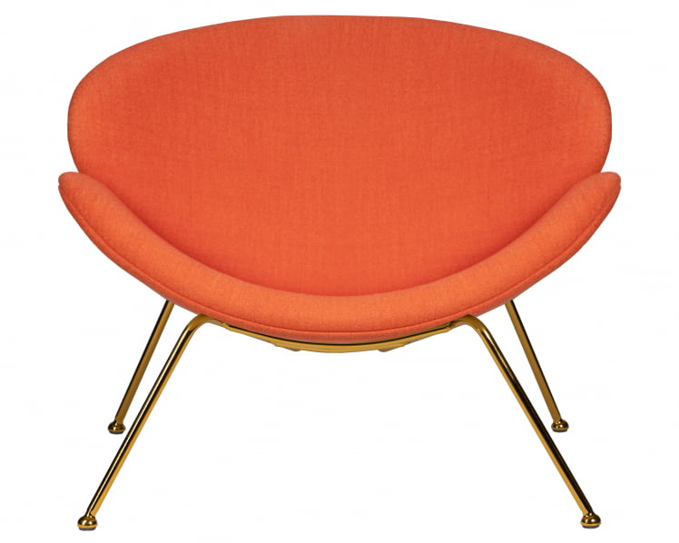 Кресло дизайнерское DOBRIN EMILY (оранжевая ткань AF, золотое основание)_5