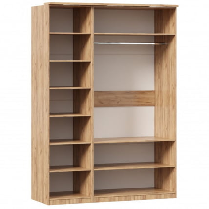 Шкаф трехстворчатый с зеркалом Фиджи 003 Дуб Золотой Антрацит_1