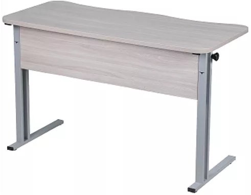 Парта двухместная (рост 6) эргономичная Дуб вотан/Металл Серый_0
