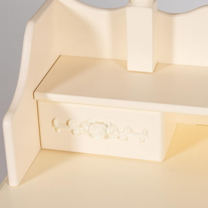 Туалетный столик с зеркалом и табуретом Secret De Maison ARNO ( mod. HX18-263 ) дерево павловния, мдф, 75х40х141см, butter white (слоновая кость)_4