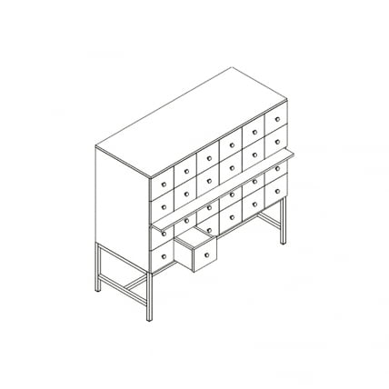 Шкаф картотечный 2-секционный на металлокаркасе АЛц.ШдК-24м_2