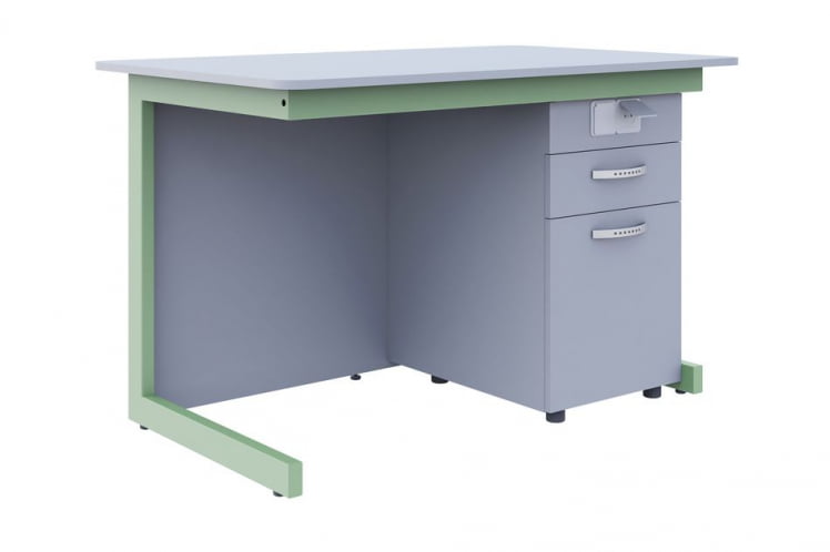 Стол преподавателя для кабинета физики/ химии/ биологии Оливковый /Серый_0