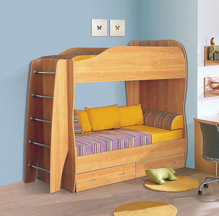 Кровать 2-ярусная Вишня_0